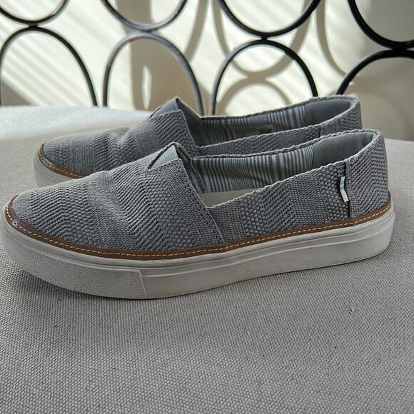 Tom’s Parker Cupsole gray slip-on durable and comfortable canvas sneakers 6.5 W - Picture 5 of 16